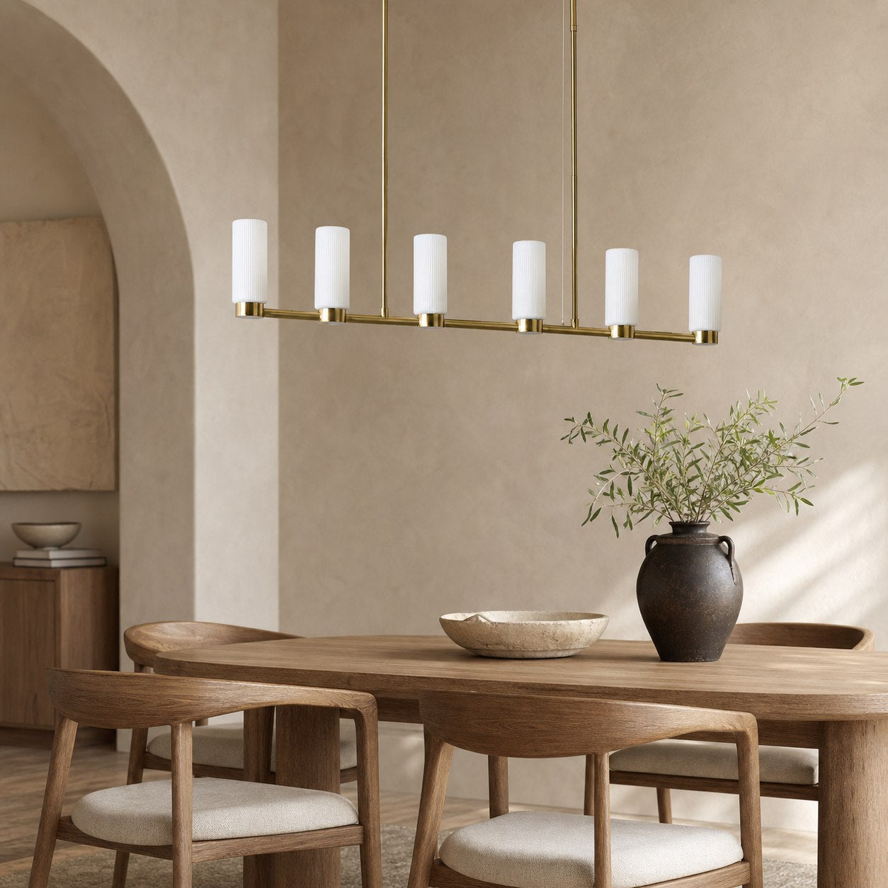 Rivora Fluted Glass Chandelier – Elegant Ribbed Lasting Design