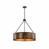 Velara Industrial Drum Shade Pendant Light – Industrial Style Hanging Fixture for Kitchen and Dining U04