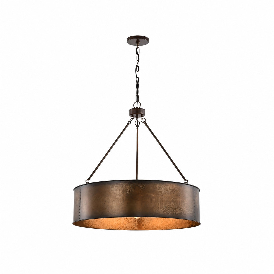 Velara Industrial Drum Shade Pendant Light – Industrial Style Hanging Fixture for Kitchen and Dining U04