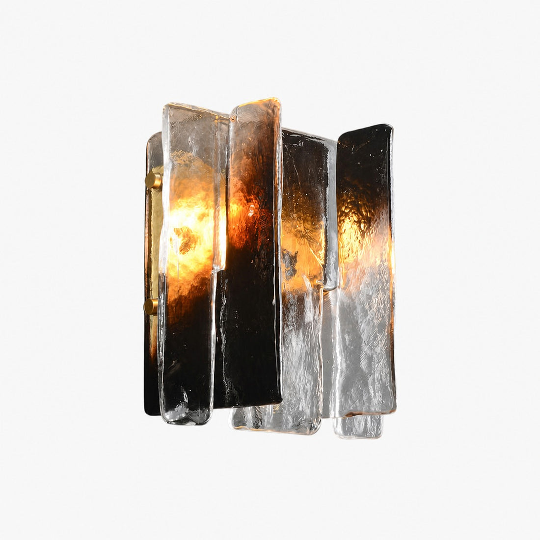 Modern Luxury Rectangle Copper Glass 1-Light Wall Sconce Lamp For Living Room