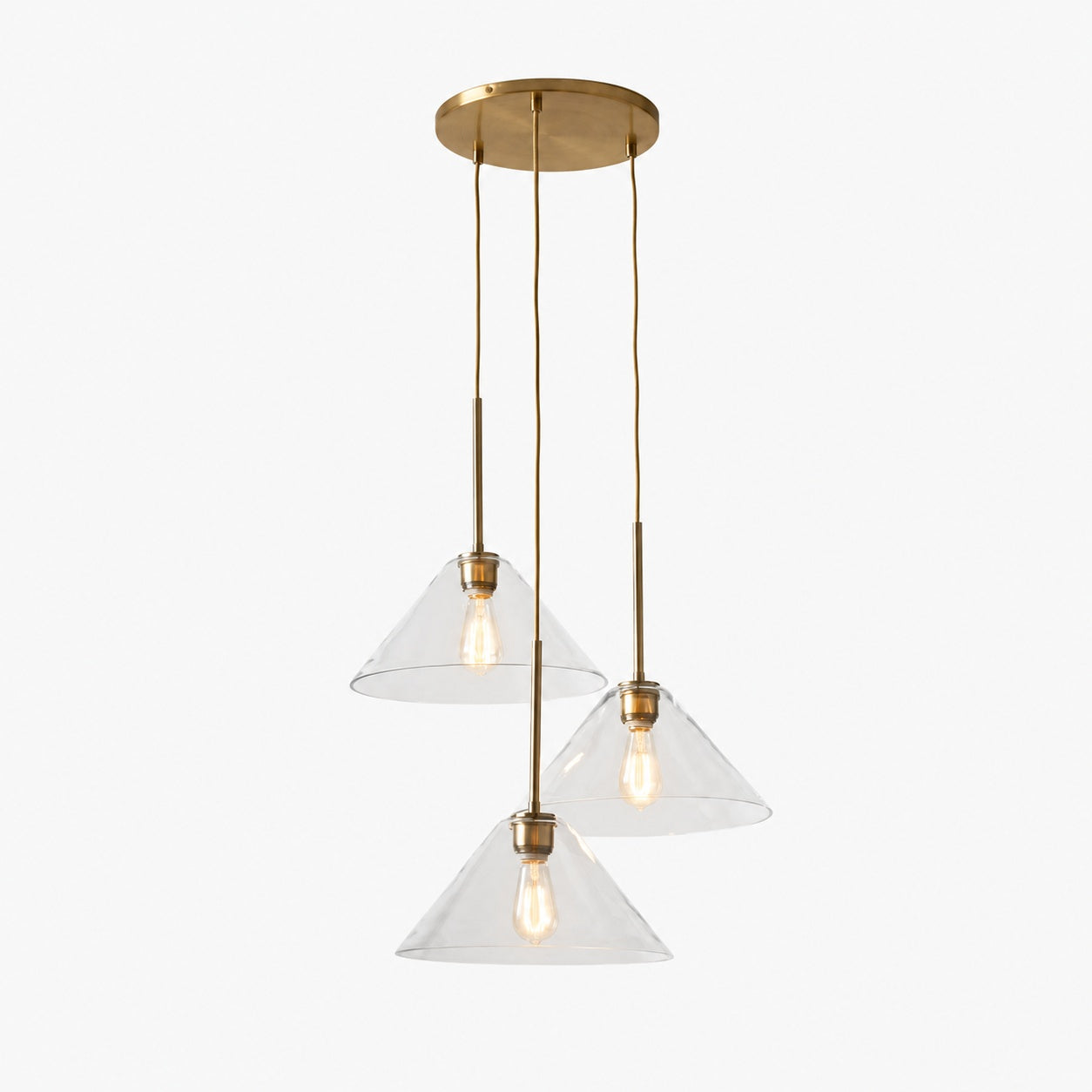 Conica 3-Light Cone Chandelier - Sculptural Glass Pendant Lighting Modern Style