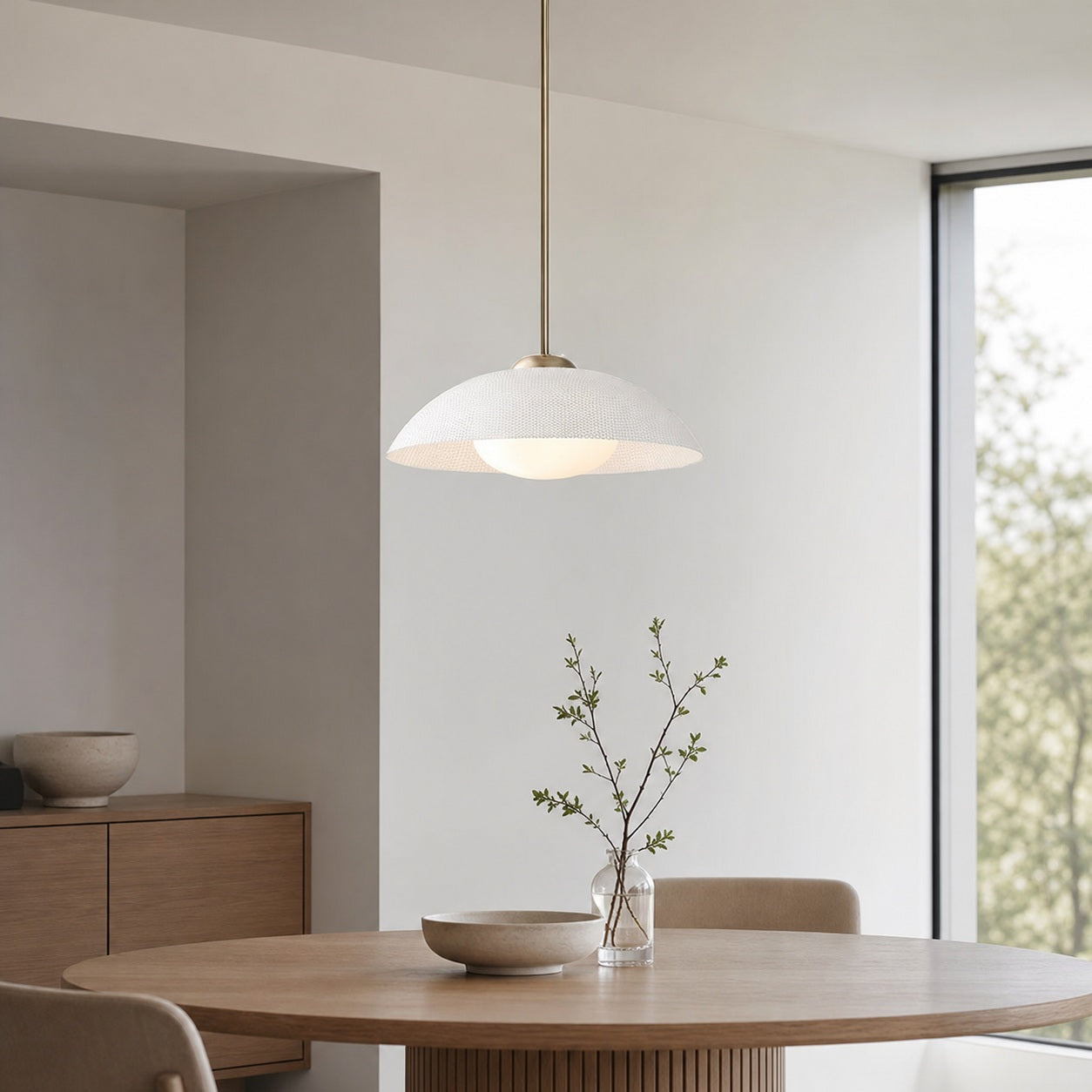 Elorina Pendant Light - Perforated Metal Shade, Champagne Bronze