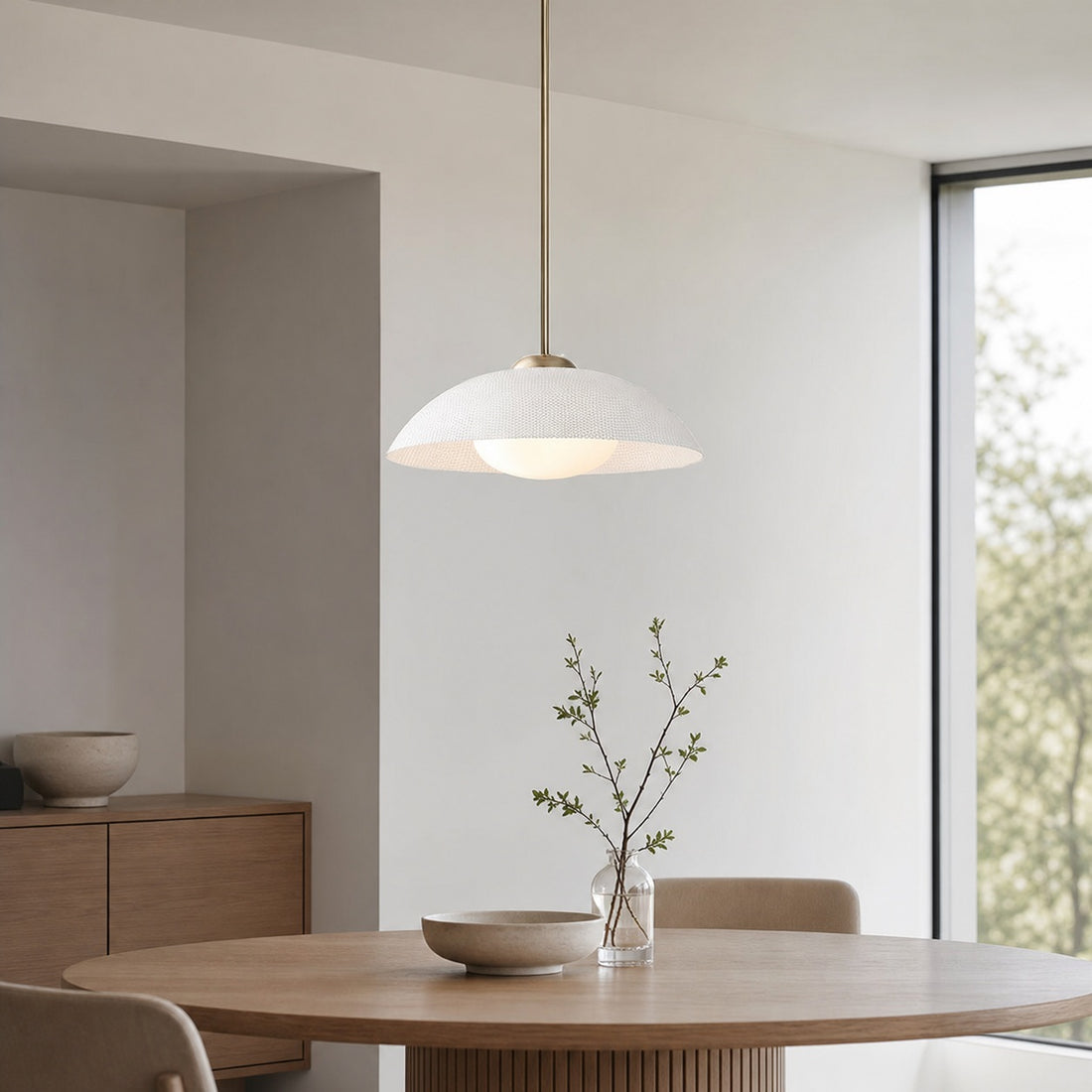 Elorina Pendant Light - Perforated Metal Shade, Champagne Bronze