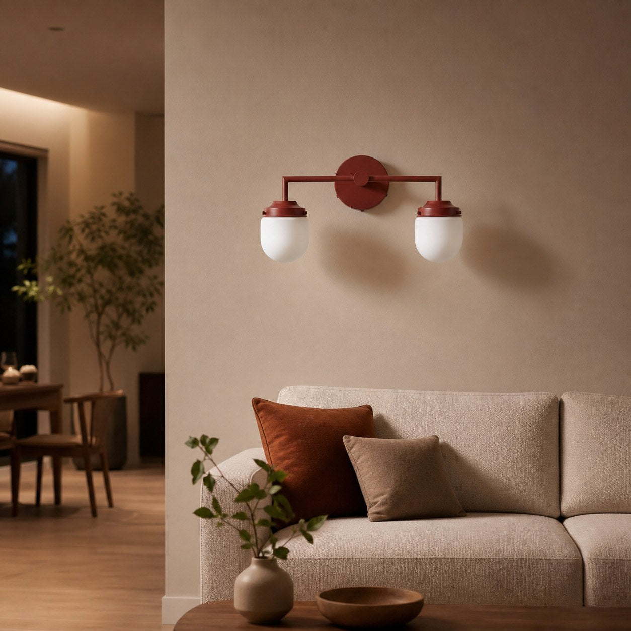 Opalume Glass Double Vanity Light - Vintage Style Bathroom Double Wall Lighting