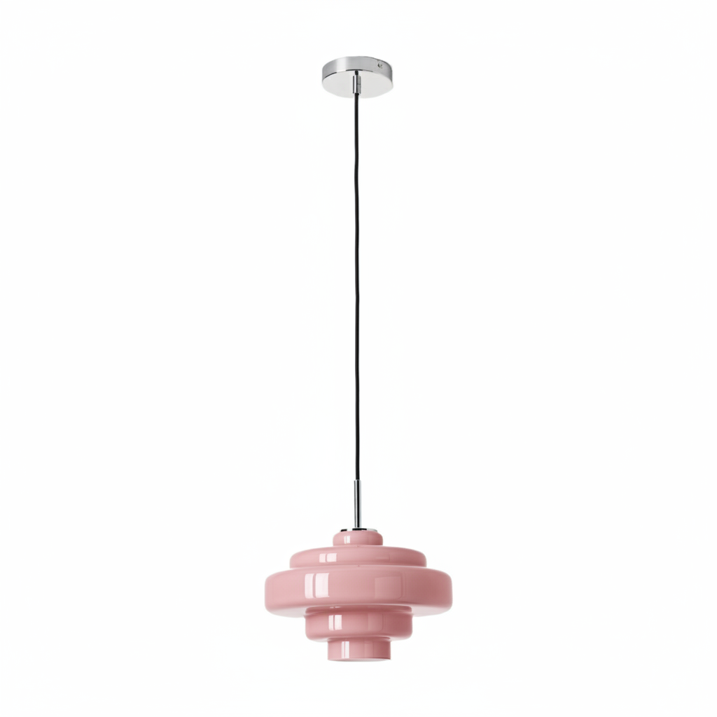 Koloro Elegant Retro Glass Pendant Light – Adjustable Length for Living Room & Hallway