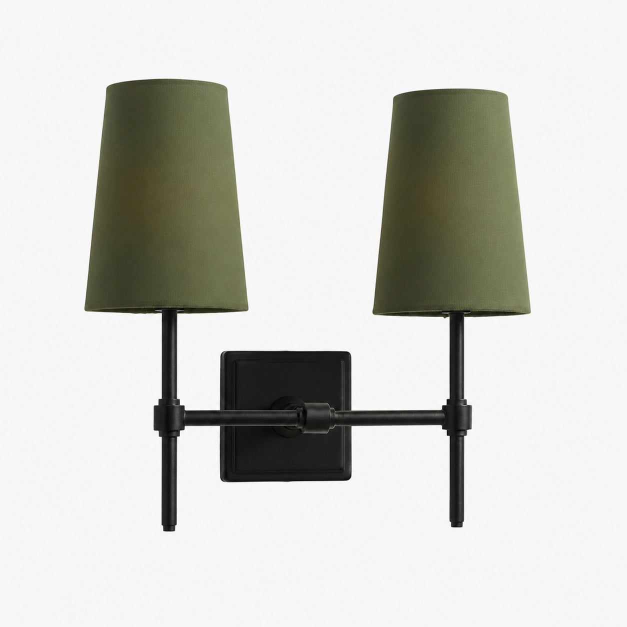 Derlina White Linen Shades Wall Lamp – Retro Metal Multi-Head Lighting Fixture