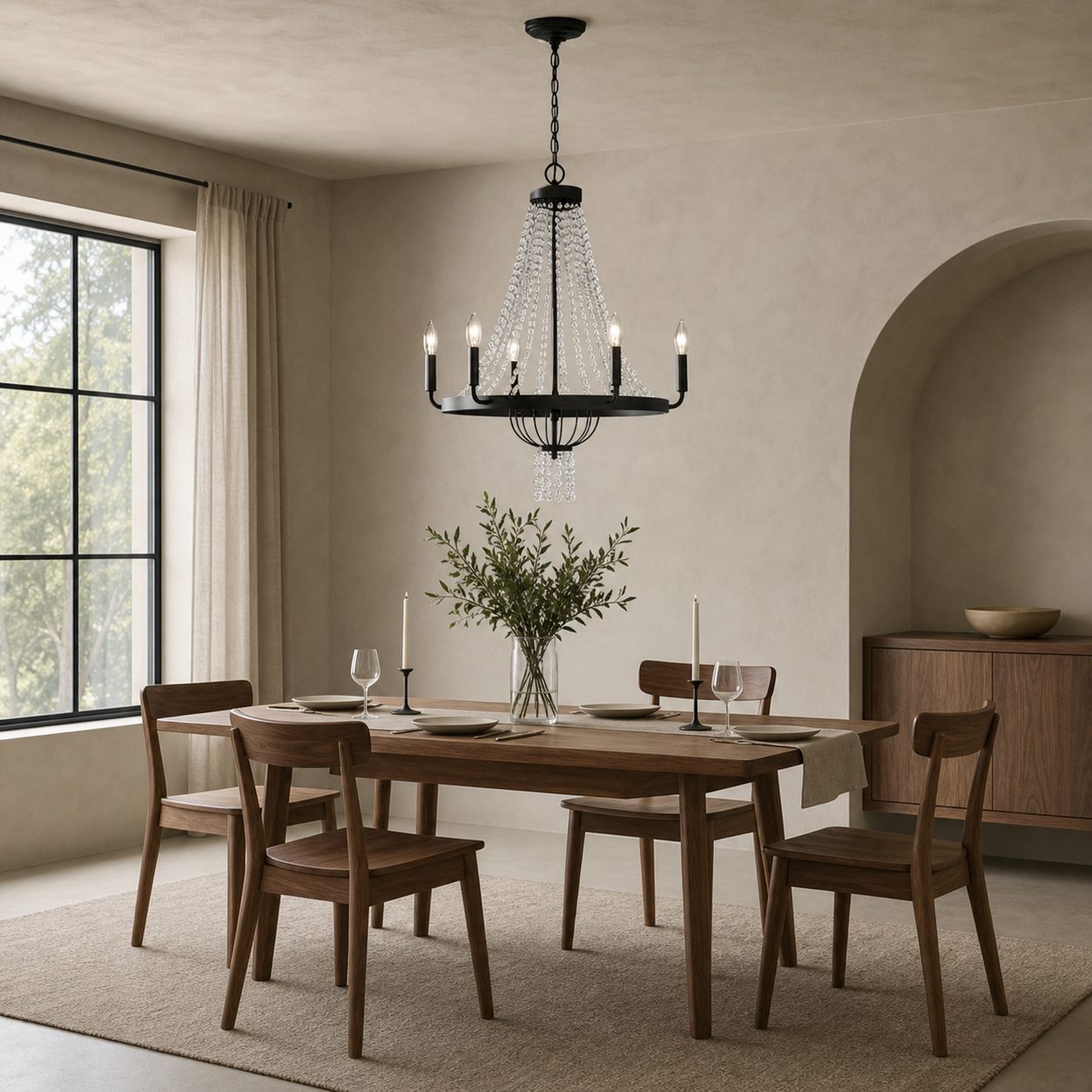 Crystallis Modern Metal Structure Crystal Chandelier - Luxury Lighting for Living Room