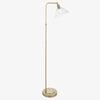 Clarione Art Deco Floor Lamp with Clear Glass Shade and Metal Base