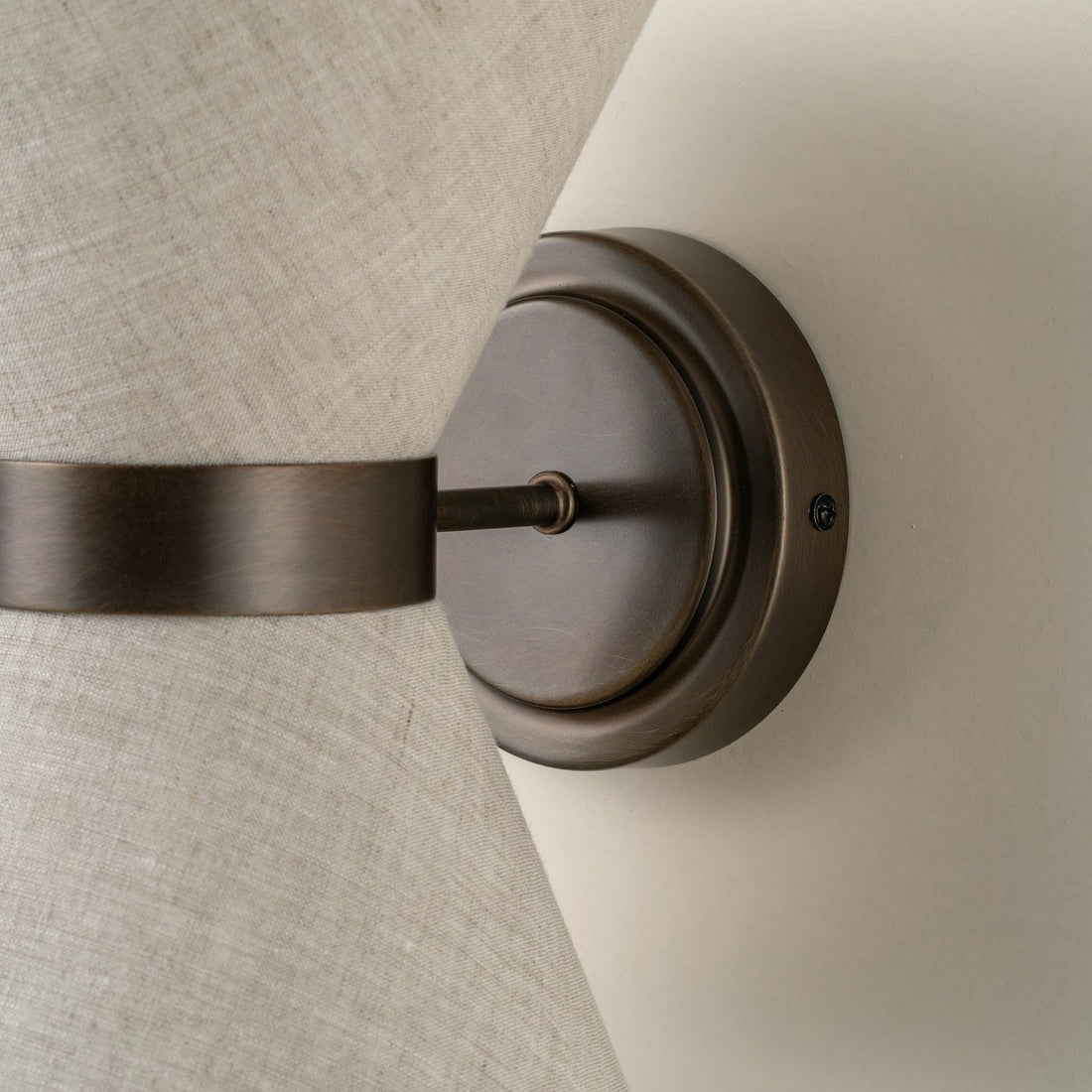 Ankora Wall Light - Bow-Tie Linen Shade Design Aged Brass Metal Sconce for Hallway