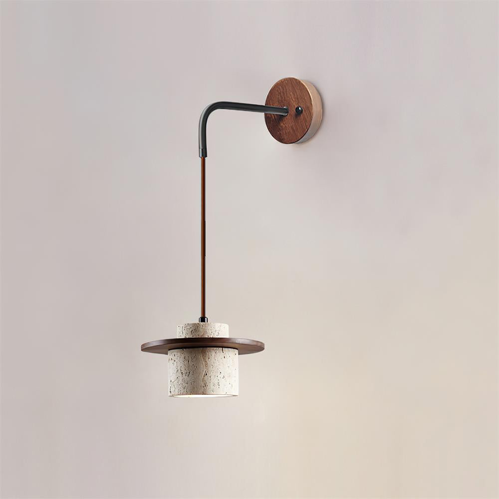 Retro Wabi Sabi Textured Travertine Wall Lamp