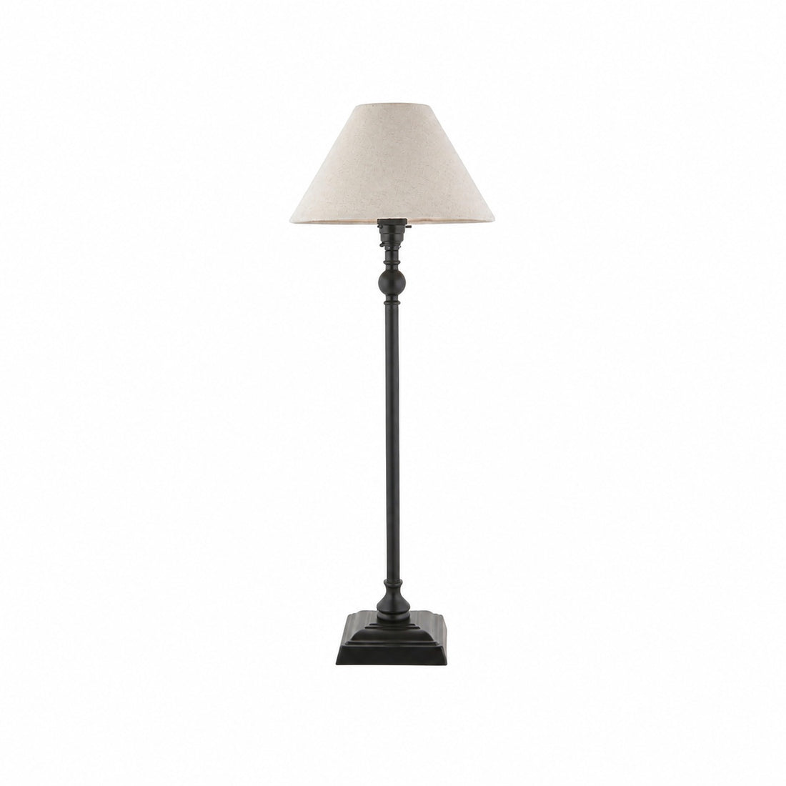 Zevatik Table Lamp with Slim Stem and Linen Shade for Bedside Lighting