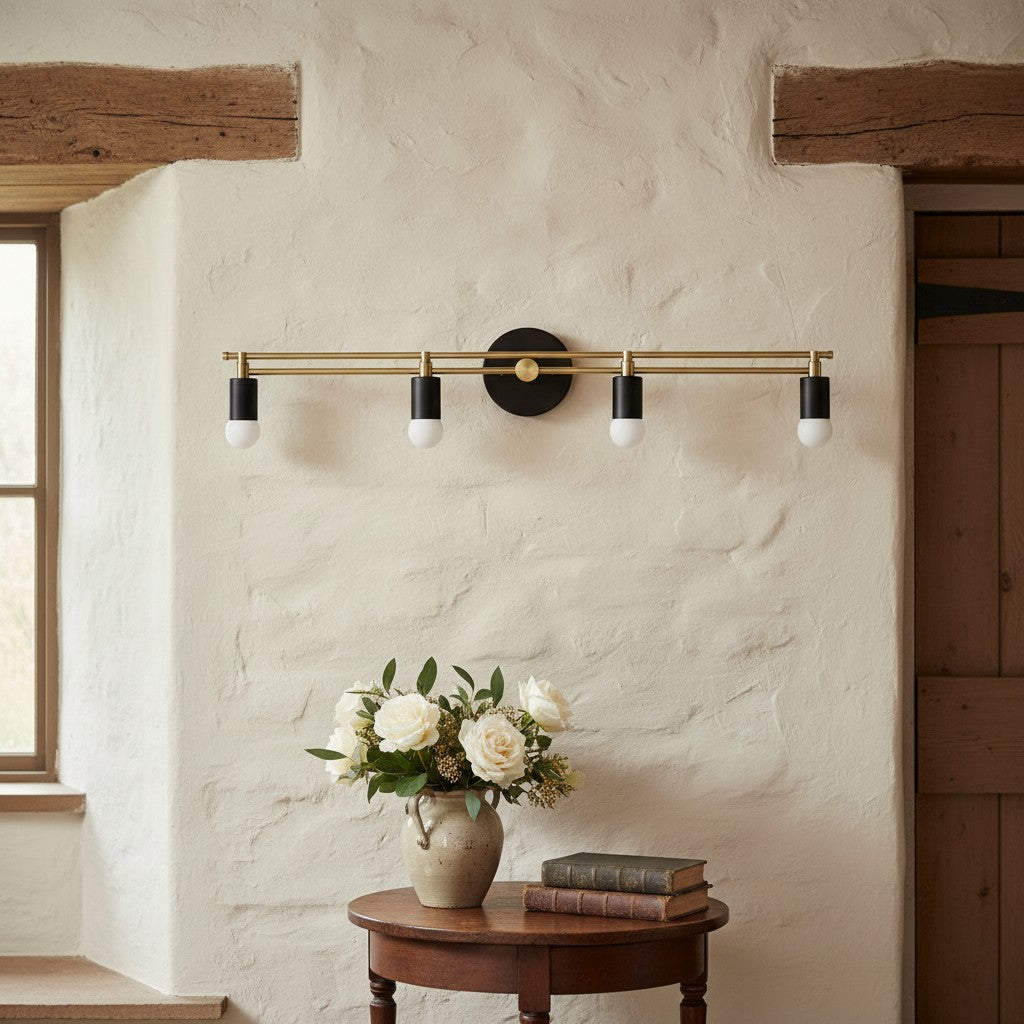 Lumen Elegant Multi Light Vanity Fixture – Art Deco Inspired Bathroom Wall Lamp