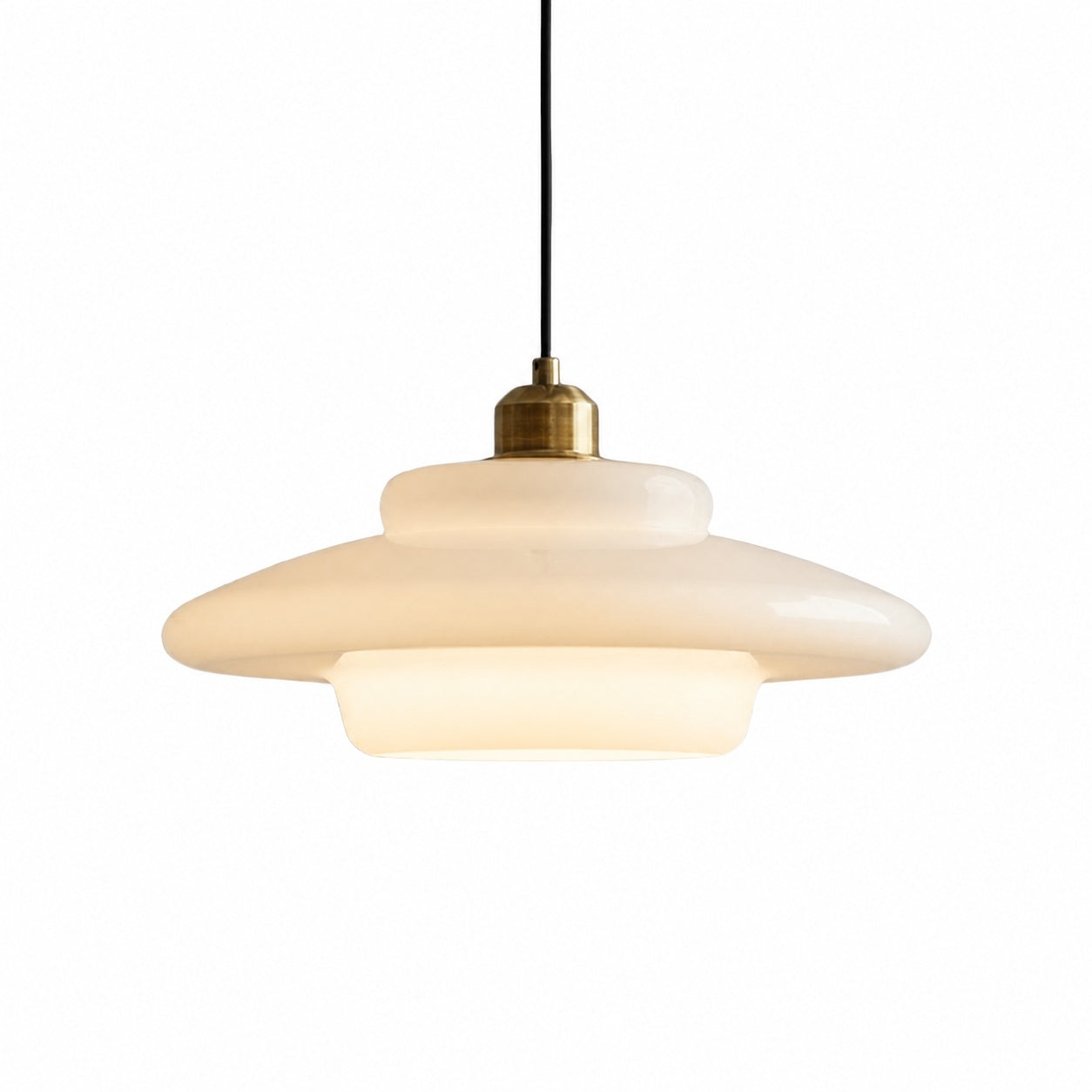 Opalisse Art Deco Pendant Light – Milk Glass Dome Ceiling Lamp for Dining Room N07