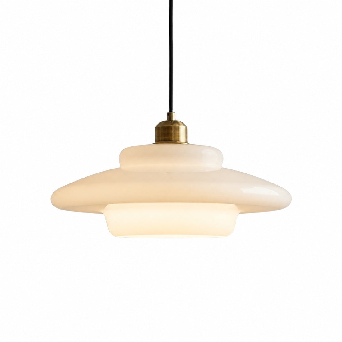 Opalisse Art Deco Pendant Light – Milk Glass Dome Ceiling Lamp for Dining Room N07