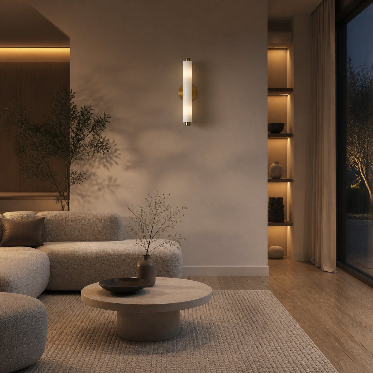 Vilonass Modern Glass Wall Sconce - Elongated Minimalist Design for Indoor and Outdoor Spaces