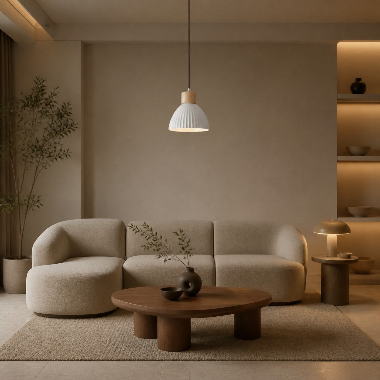 Cerawooda Modern Pendant Light - Clean Circle Silhouette for Living Area