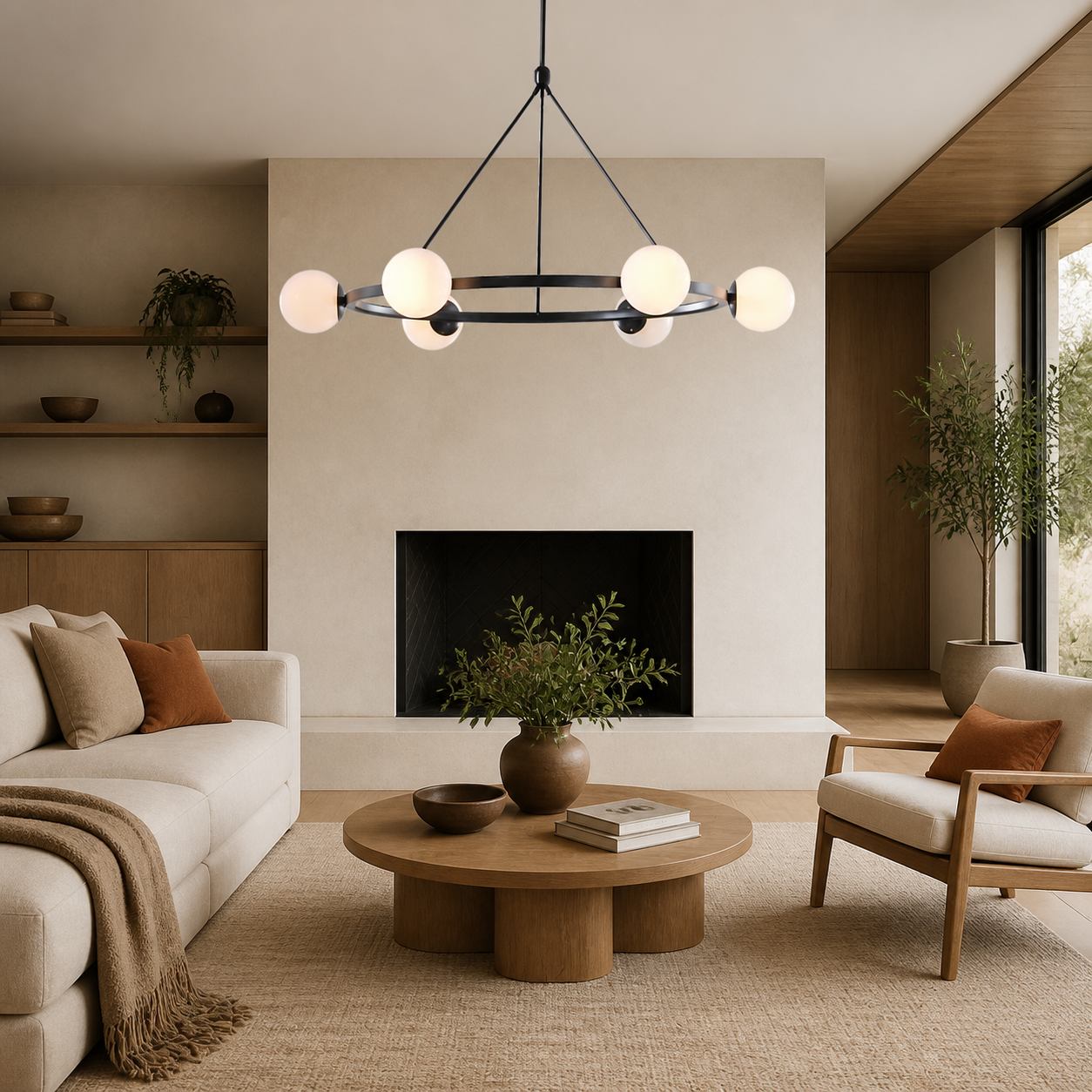 Brelia Round Light Chandelier - Modern Globe Chandelier in Stylish Design