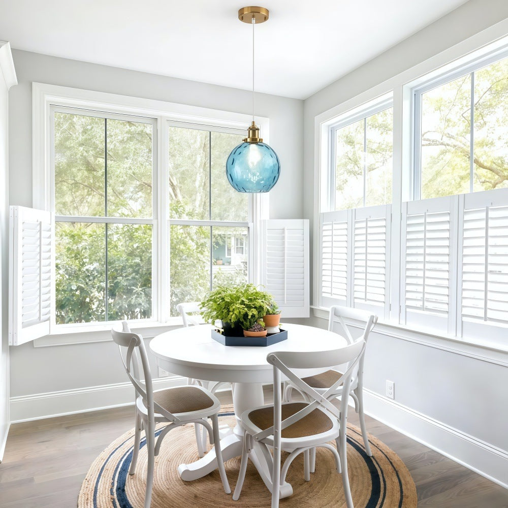 Single Hammered Glass Globe Pendant Light