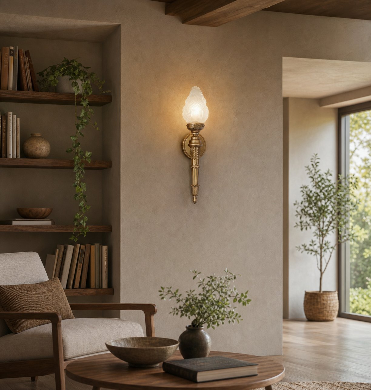 Modern Alabaster Wall Lamp – French Elegant Sconce for Bedroom Living Room Hallway