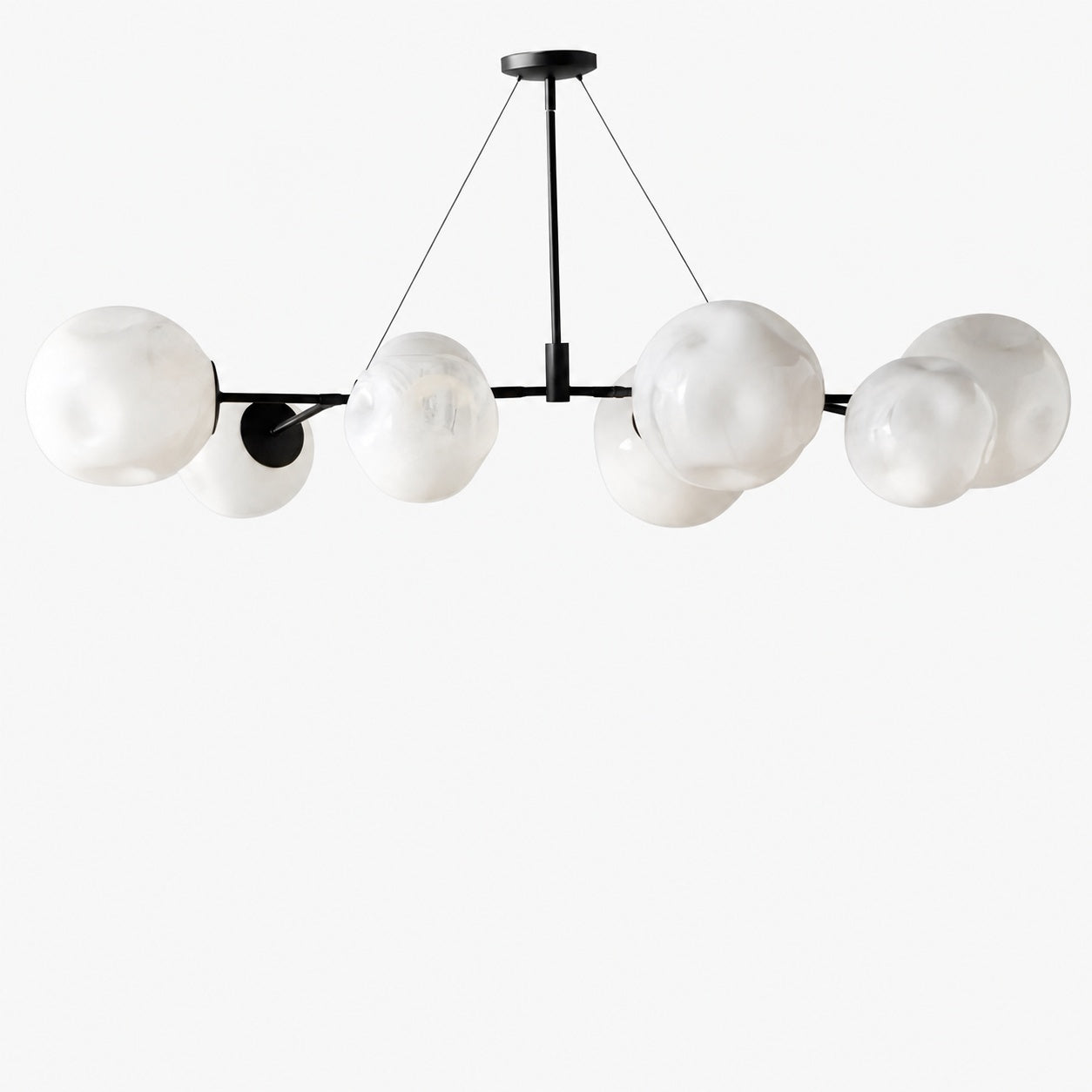 Pawrior Multi-head Organic Glass Spherical Chandelier - Modern Cloud Design Branch Light