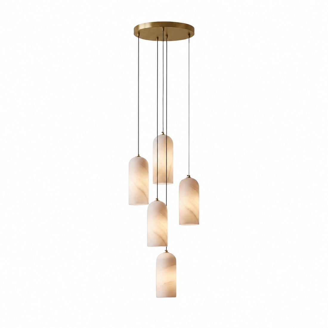 Alabresca Mid Century Alabaster Pendant Light – Multi Head Hanging Lamp for Kitchen Island