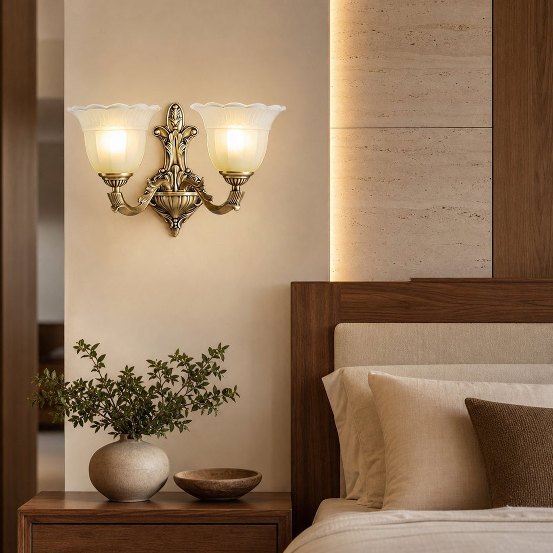 Bloom Flower Brass Sconce