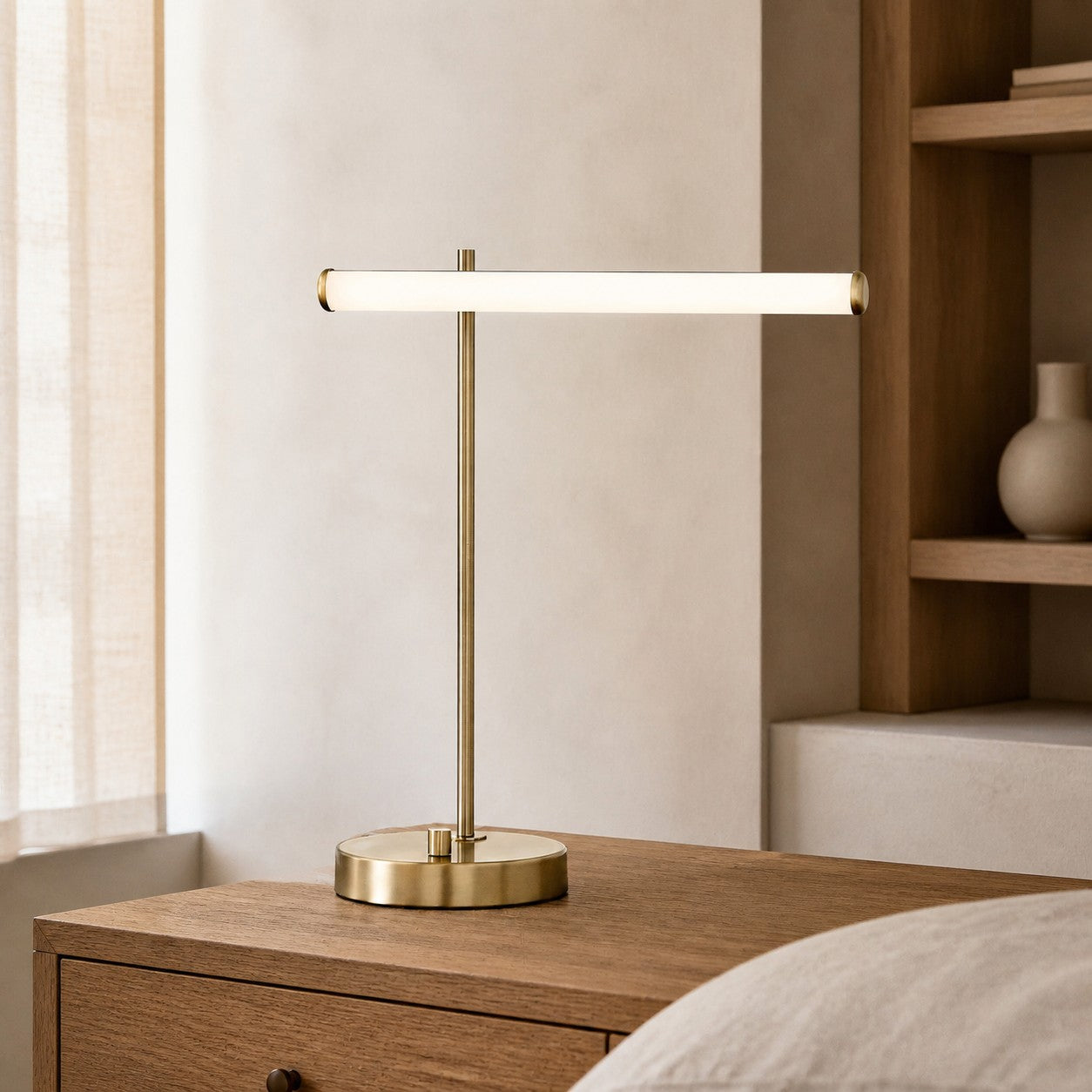 Voro Modern LED USB Table Lamp - Sleek Metal Desk & Bedside Lighting