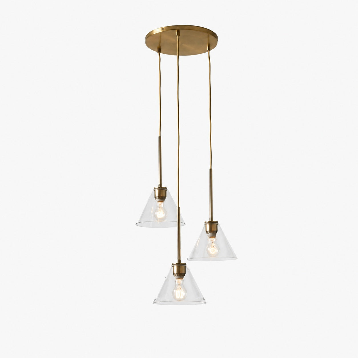Conica 3-Light Cone Chandelier - Sculptural Glass Pendant Lighting Modern Style