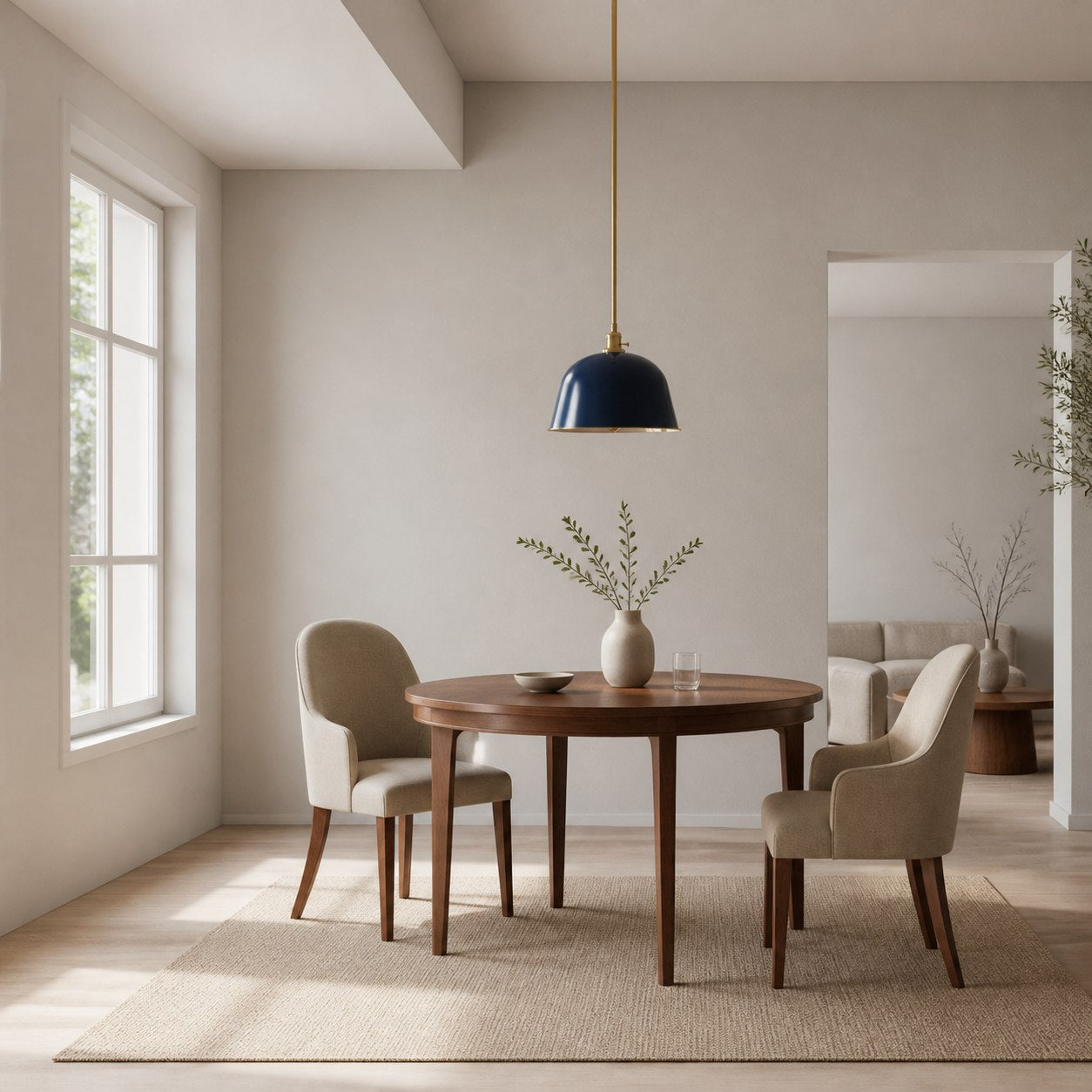 Lirra Metal Dome Pendant Light – Industrial Silhouette Lamp for Kitchens