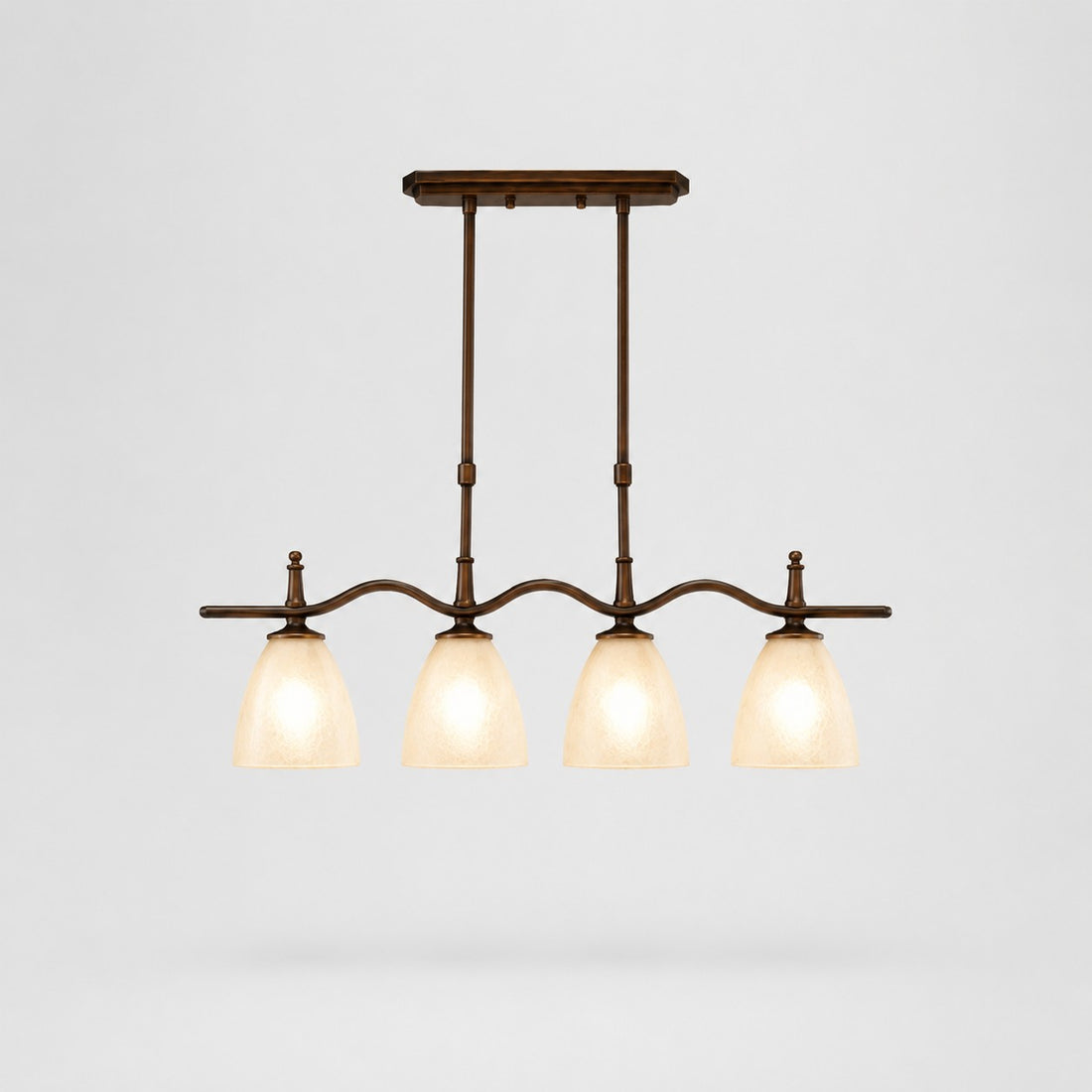 Vintage Linear Glass Pendant Fixture