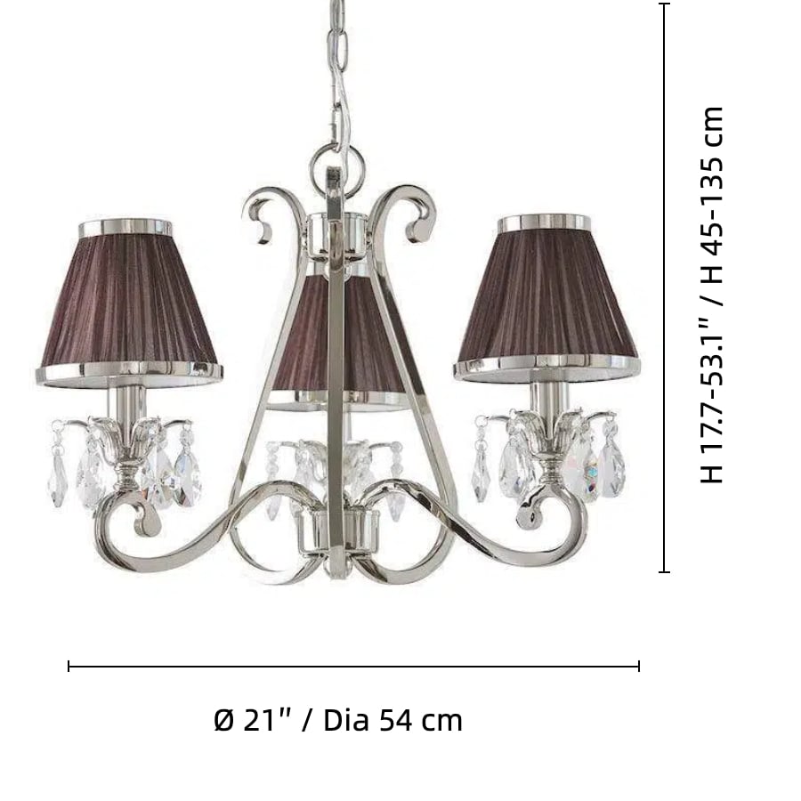 Talonis Multi-light Fabric Chandelier - Elegant Metal Curved Arms for Dining and Living