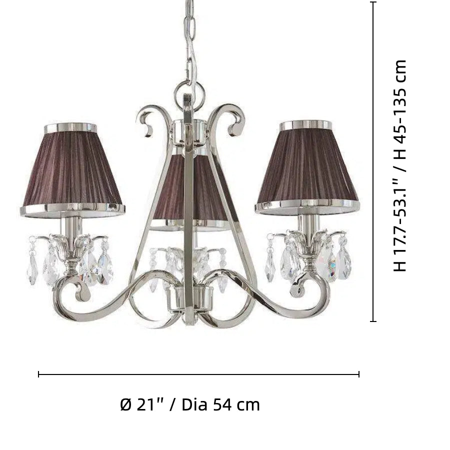 Talonis Multi-light Fabric Chandelier - Elegant Metal Curved Arms for Dining and Living
