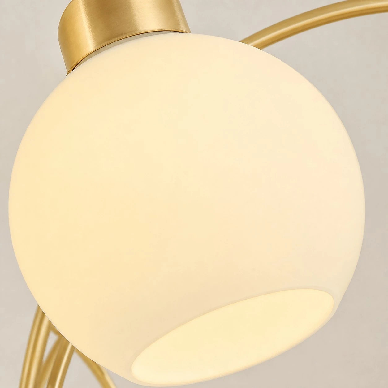 Clear glass globe shade detail