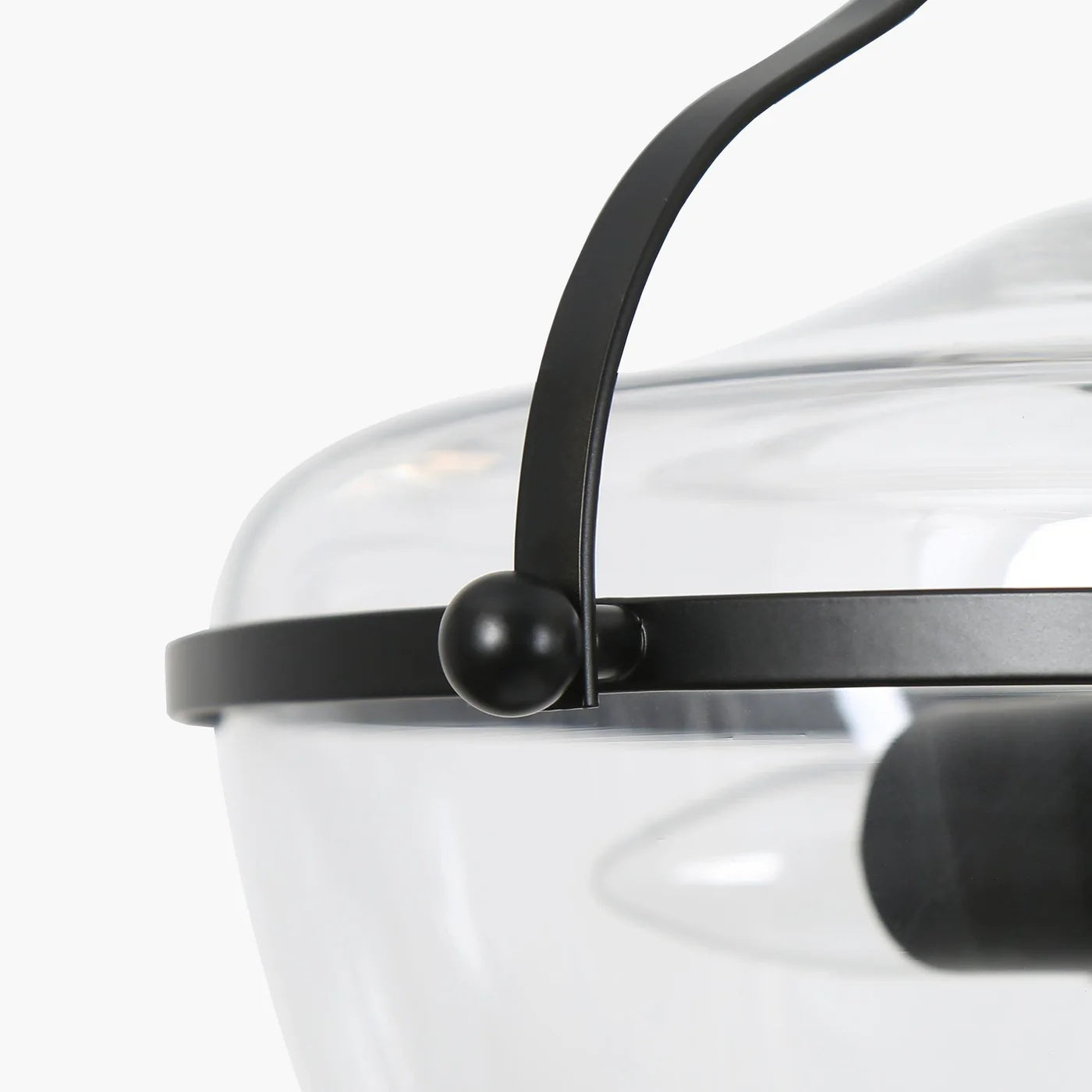 Lirra Glass Pendant Light – Mid‑Century Modern Metal Frame for Kitchen and Living Room