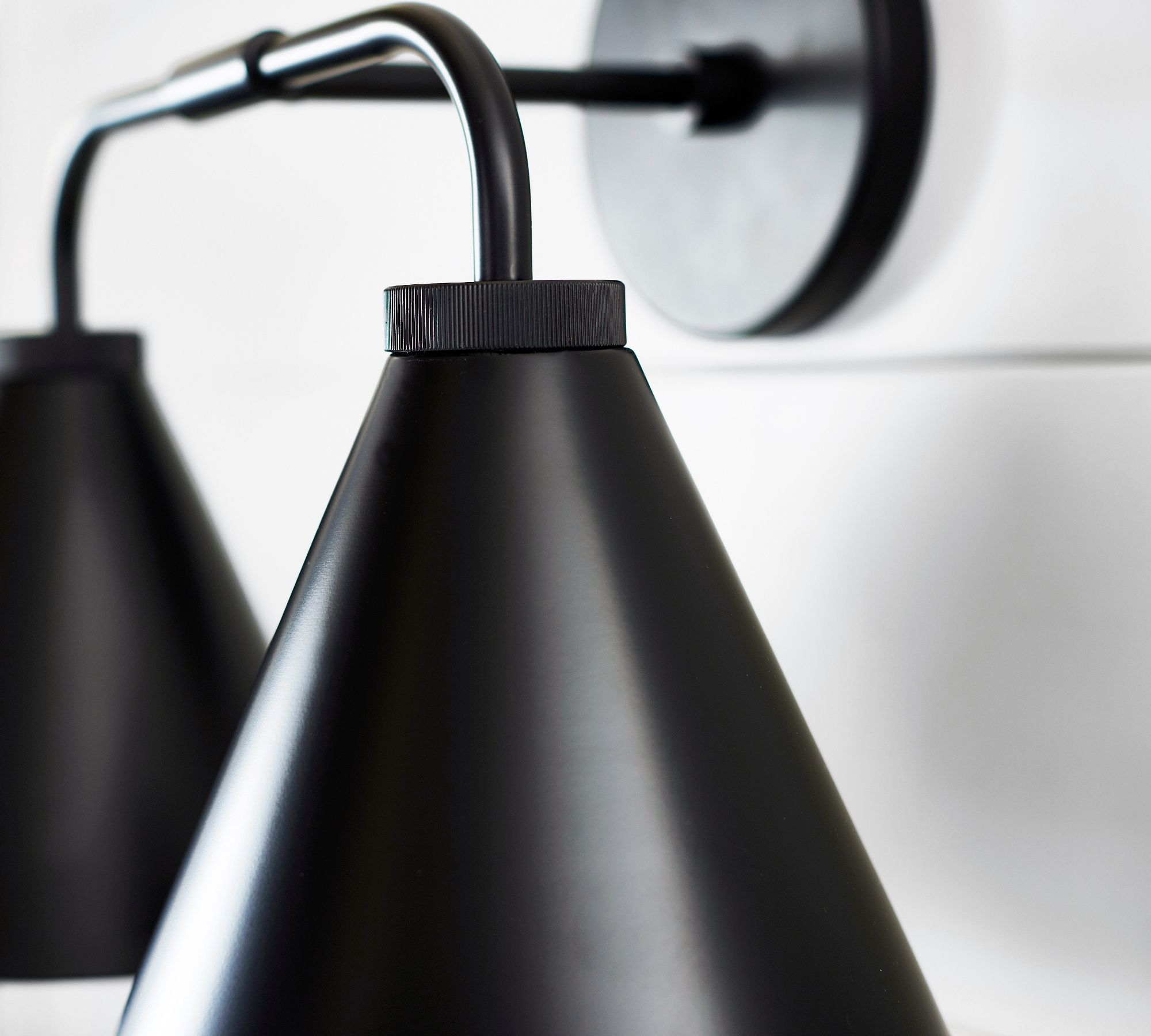 Korvi Iron Tapered Sconce Light - Wall Fixture in Black or Brass