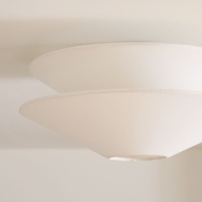 Solivara Flushmount Recessed Milky White Fabric Simple Ceiling Lamp