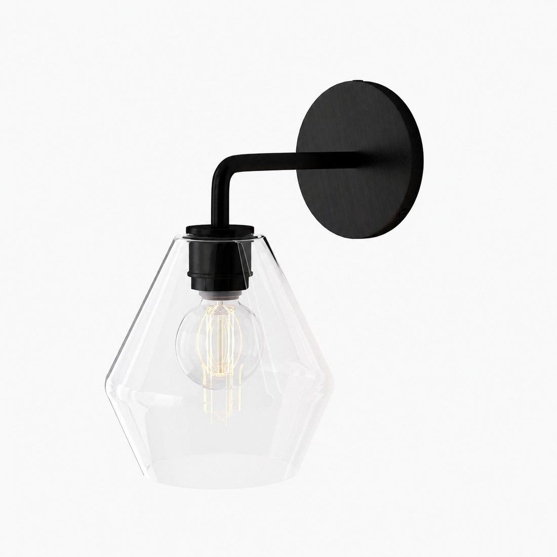 Merin Sculptural Milk Glass Geometric Wall Lamp