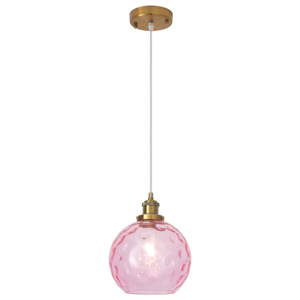 Single Hammered Glass Globe Pendant Light