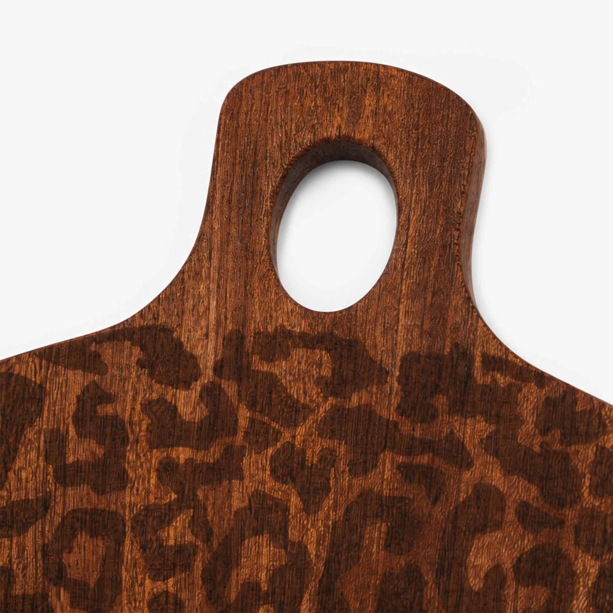 Lepwood Premium Leopard Print Sapele Wood Chopping Serving Board for Table Styling and Entertaining