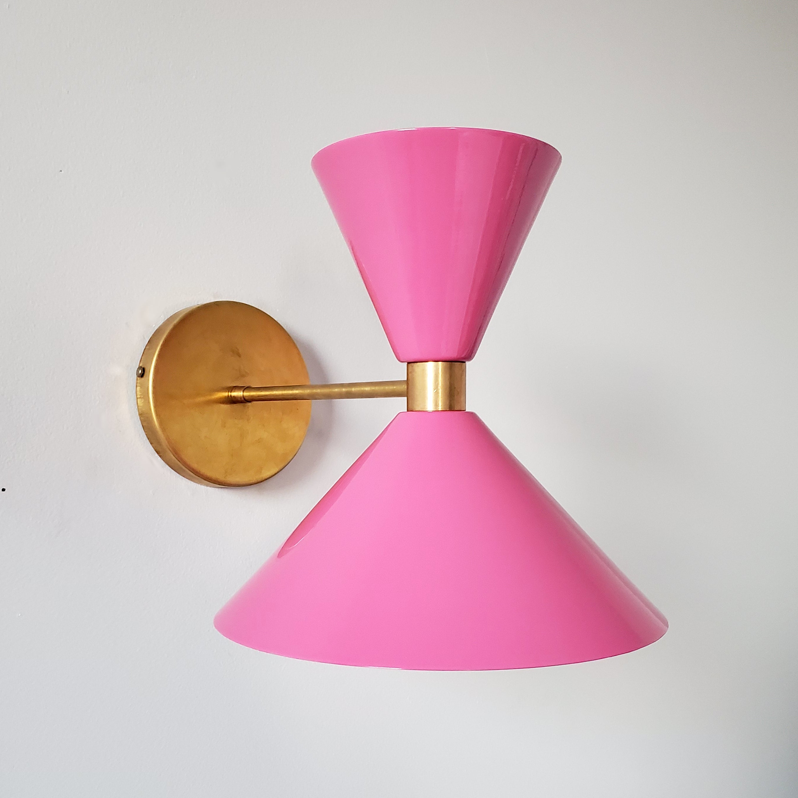 Brass Cone Wall Sconce - Hourglass Lighting for Home Spaces