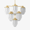 Tierlux Glass Textured Brass Chandelier – Timeless Lighting with Style