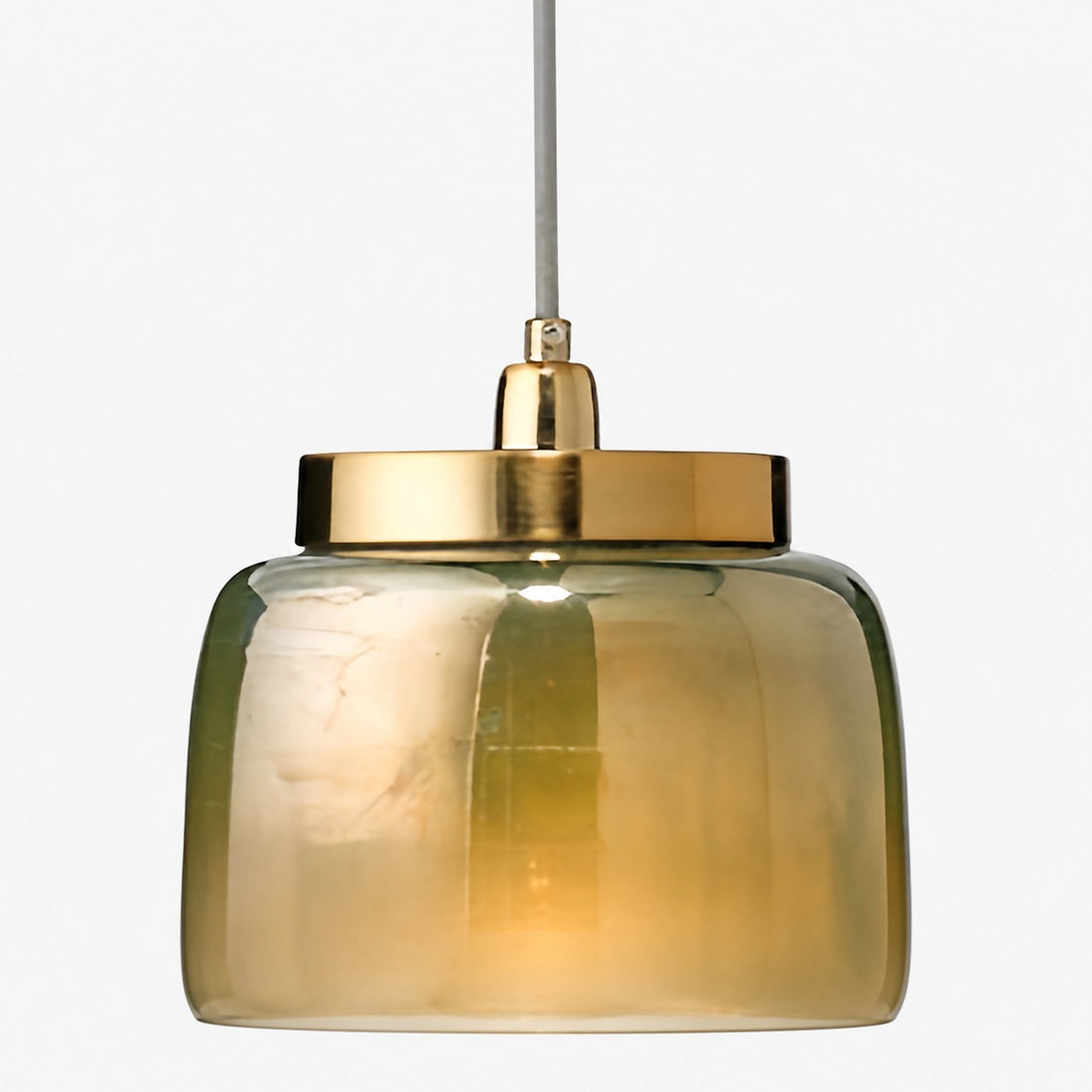 Helvo Green and Gold Hanging Pendant - Stylish Glass Lamp for Interiors