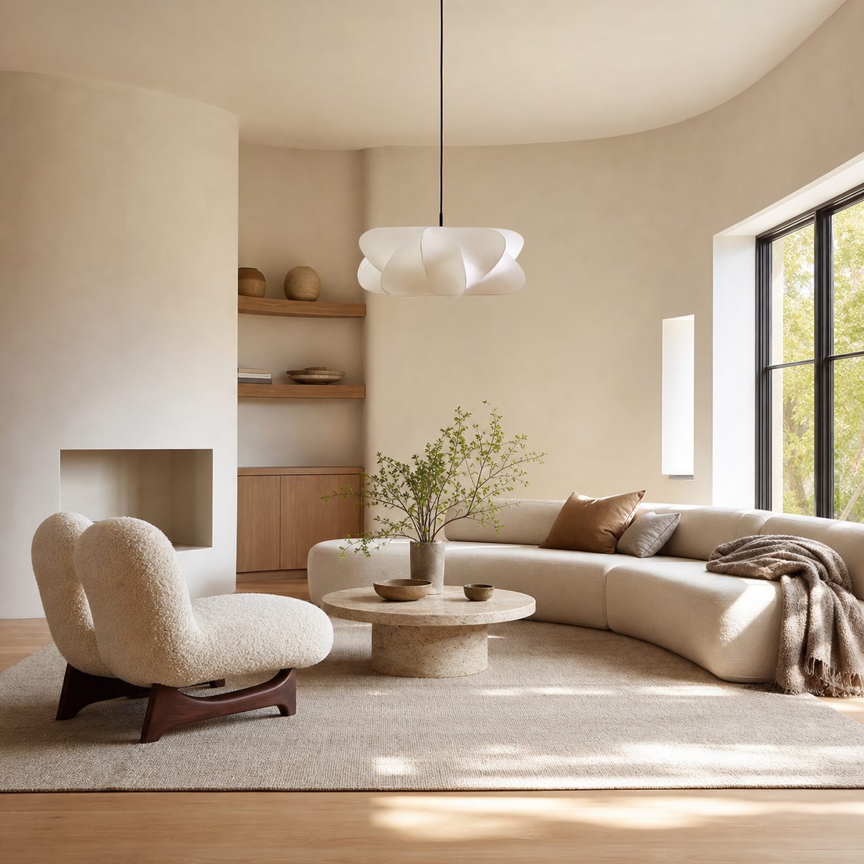 Havion Cocoon Pendant Lamp - Minimalist Polymer Shade with Adjustable Hanging