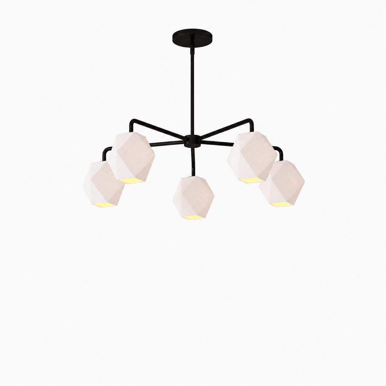 Talvior Sculptural 5-Light Chandelier - Faceted Design, Modern Finishes - Illuminate Spaces