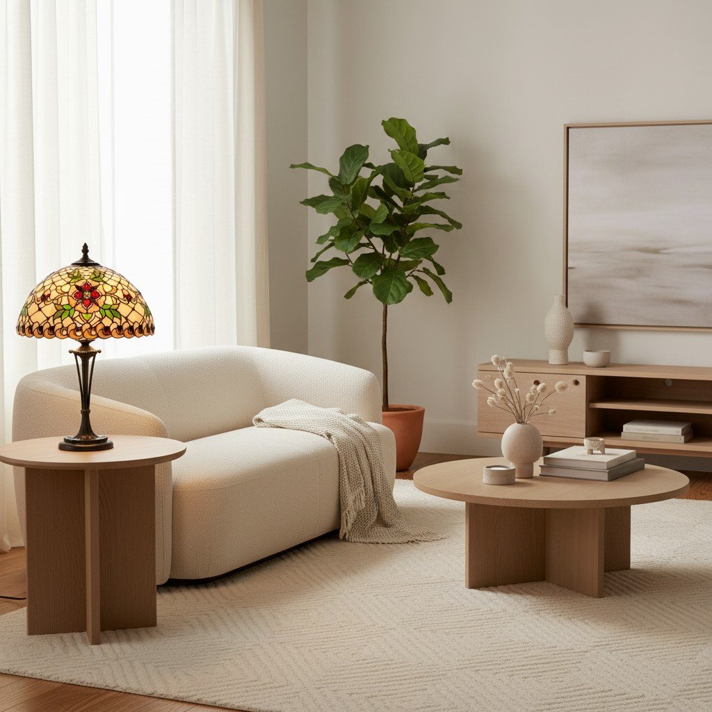 TF Angelique Style Table Lamp – Handcrafted Glass Shade with Warm Ambience