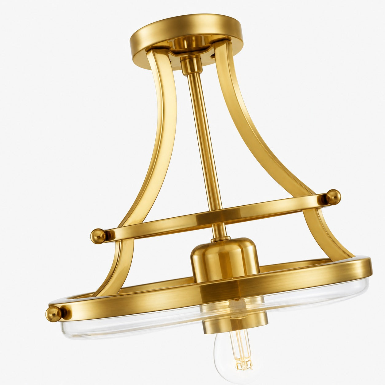 Lirra Vintage Transparent Glass Dome Pendant Light - Classic Industrial Style for Entryway U10