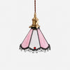 Pink stained glass single pendant light