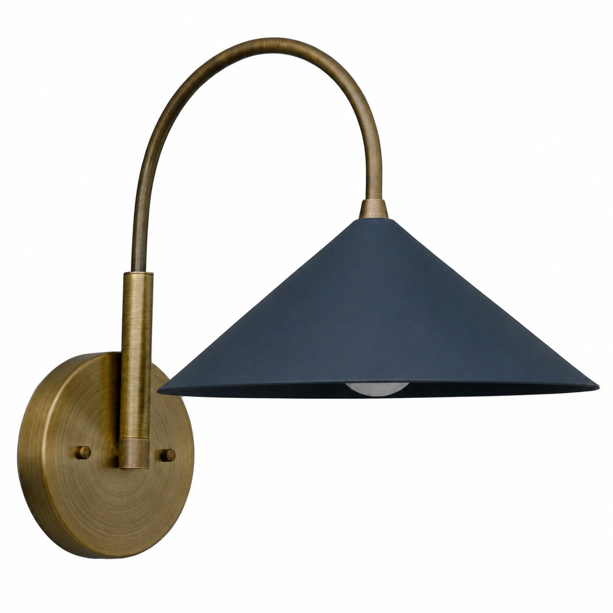 Curva Metal Vintage Wall Sconce  - Elegant Cone Shade for Bedrooms