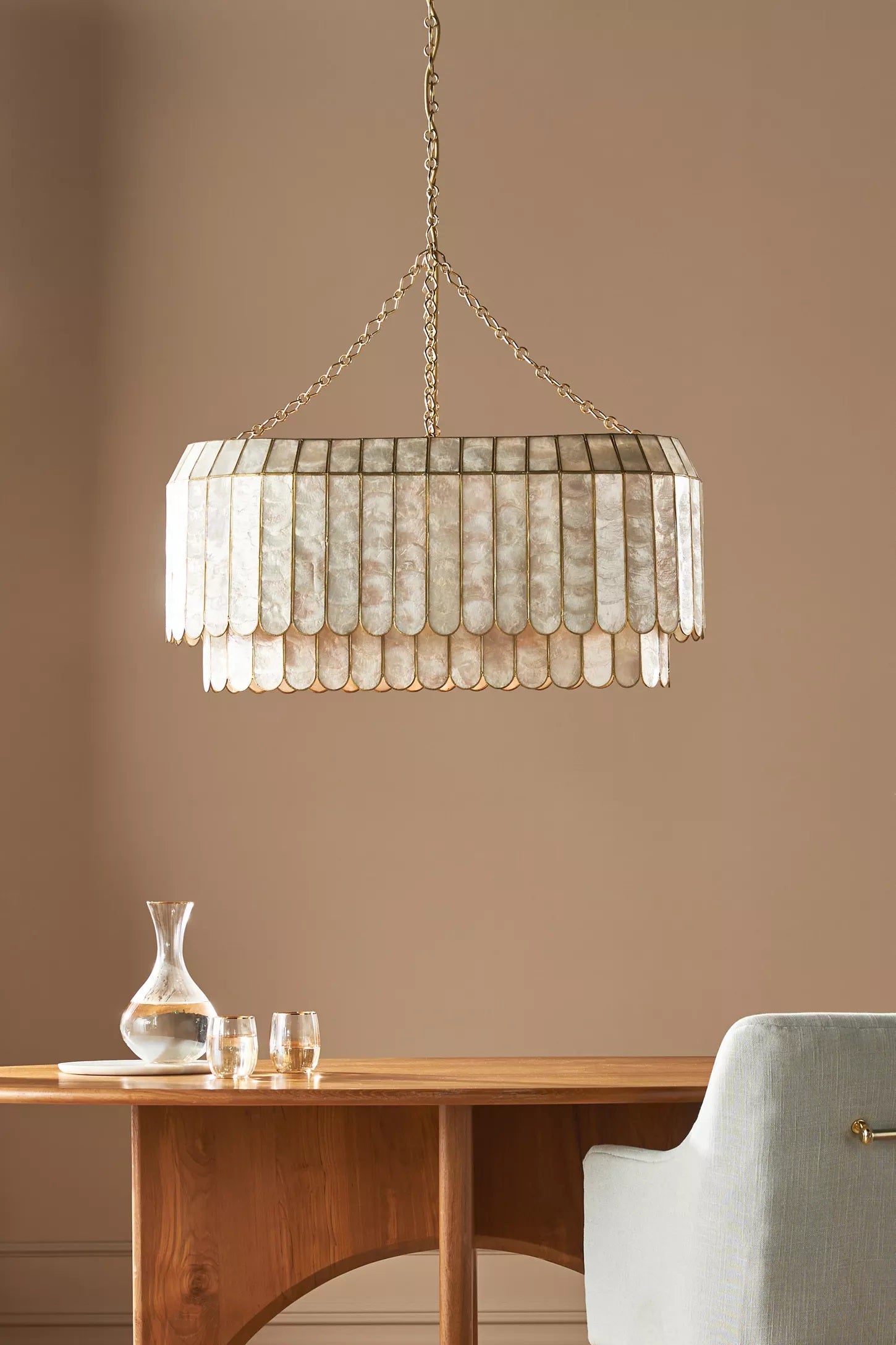 Lumica Capiz Faceted Pendant Light - Elegant Natural Shell Design