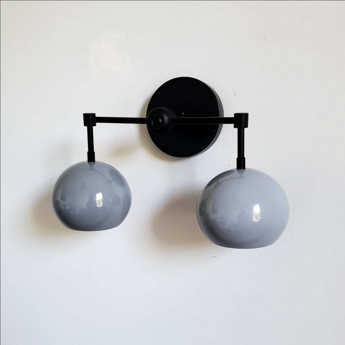 Grey Shades Sconce - Double Head Vanity Bathroom Wall Light